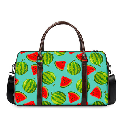 Blue Summer Watermelon Pattern Print Duffle Bag