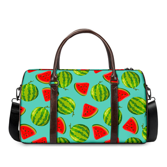 Blue Summer Watermelon Pattern Print Duffle Bag