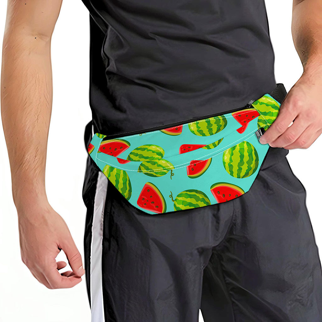 Blue Summer Watermelon Pattern Print Fanny Pack