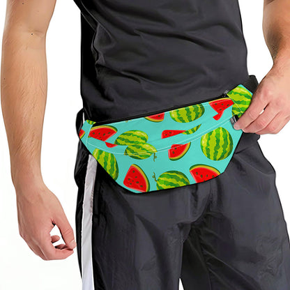 Blue Summer Watermelon Pattern Print Fanny Pack