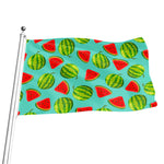 Blue Summer Watermelon Pattern Print Flag
