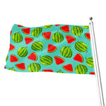 Blue Summer Watermelon Pattern Print Flag