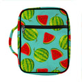 Blue Summer Watermelon Pattern Print Front Pocket Bible Bag