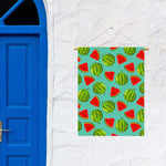 Blue Summer Watermelon Pattern Print Garden Flag