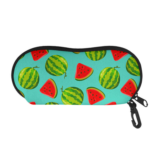 Blue Summer Watermelon Pattern Print Glasses Case