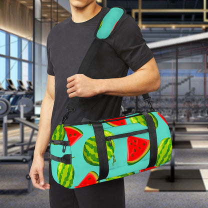 Blue Summer Watermelon Pattern Print Gym Bag