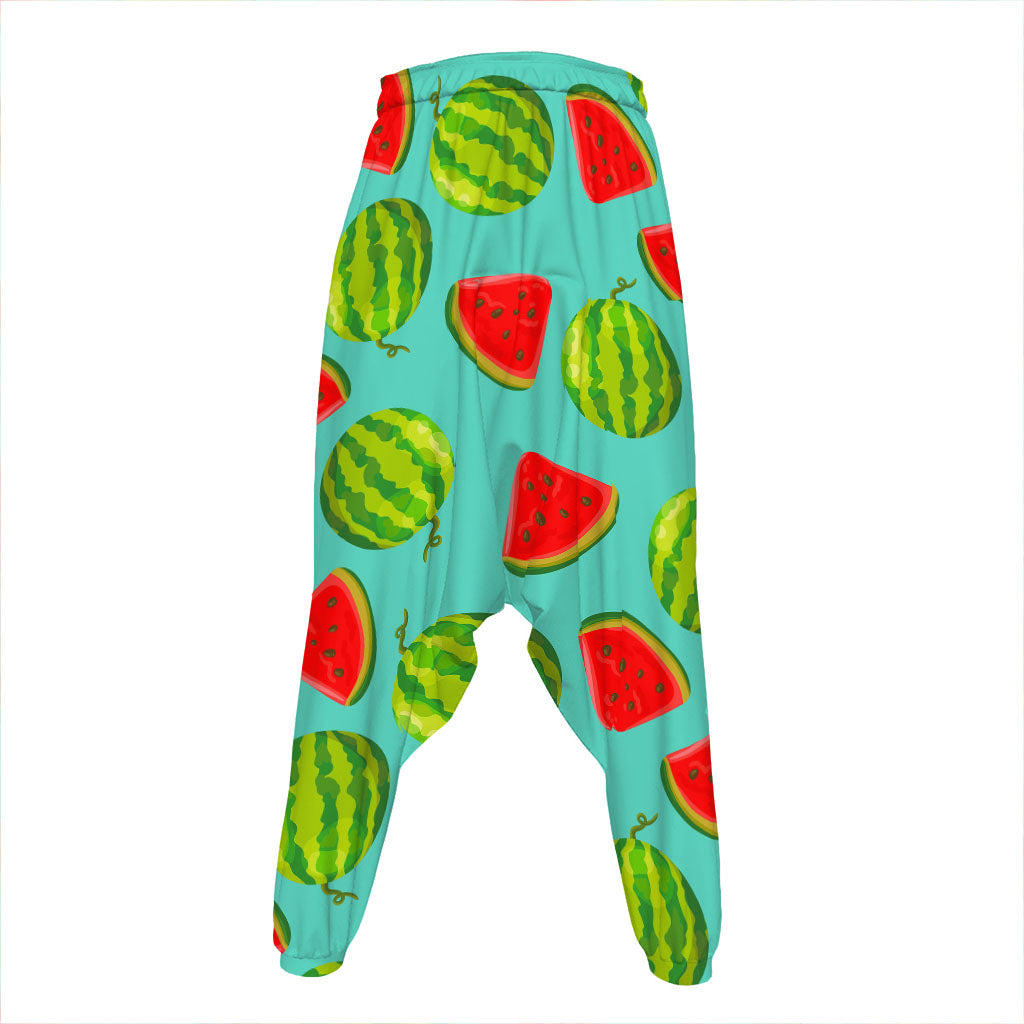 Blue Summer Watermelon Pattern Print Hammer Pants