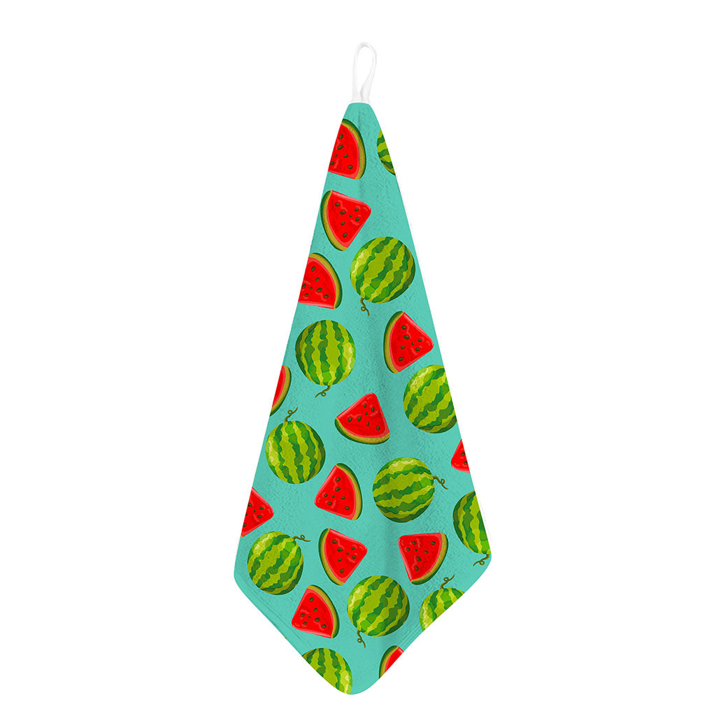 Blue Summer Watermelon Pattern Print Hand Towel