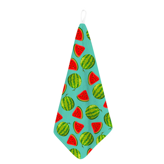 Blue Summer Watermelon Pattern Print Hand Towel