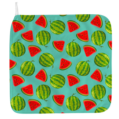 Blue Summer Watermelon Pattern Print Hand Towel