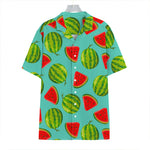 Blue Summer Watermelon Pattern Print Hawaiian Shirt