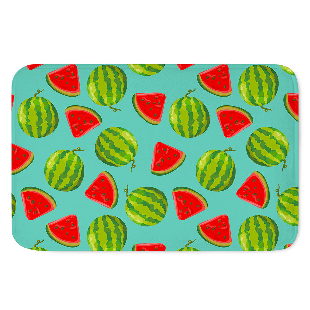 Blue Summer Watermelon Pattern Print Indoor Door Mat