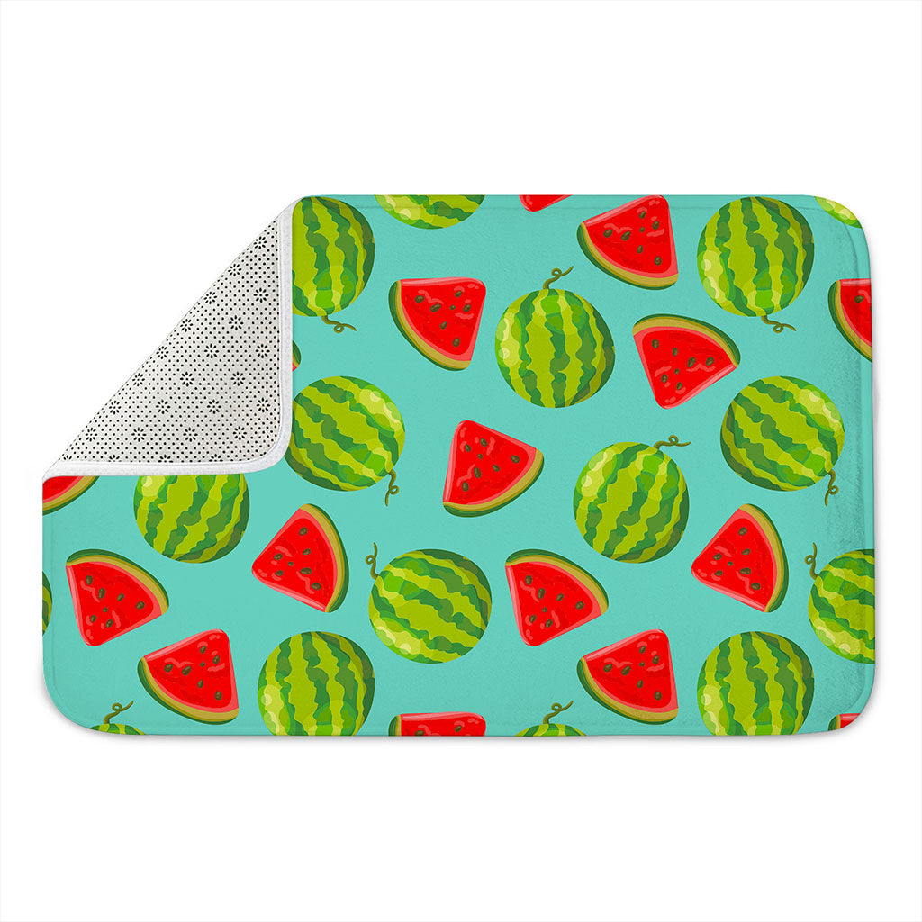 Blue Summer Watermelon Pattern Print Indoor Door Mat