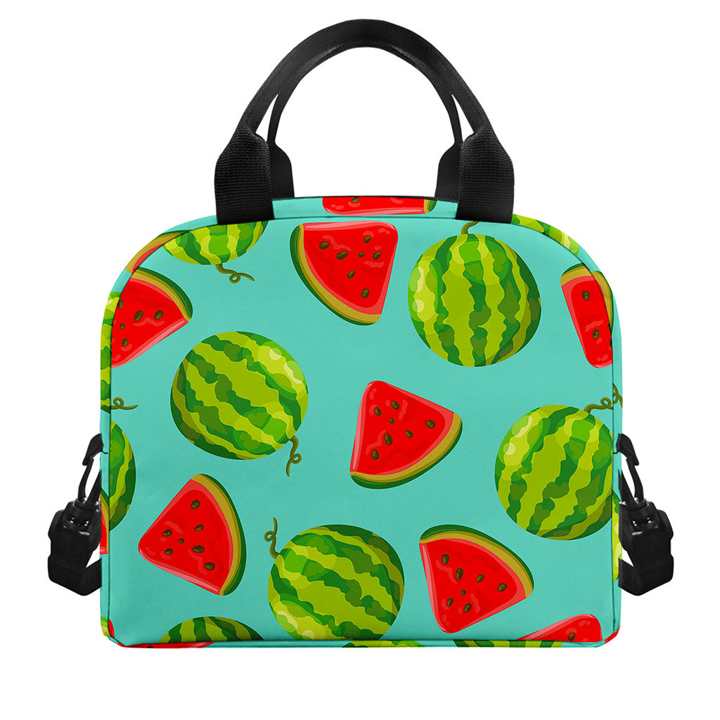 Blue Summer Watermelon Pattern Print Insulated Lunch Bag