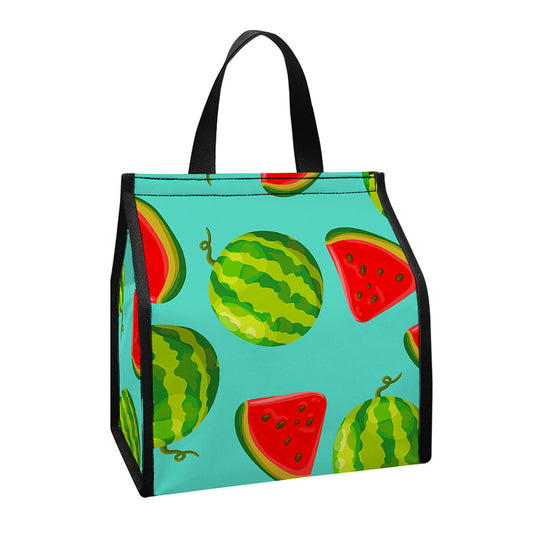 Blue Summer Watermelon Pattern Print Insulated Lunch Tote