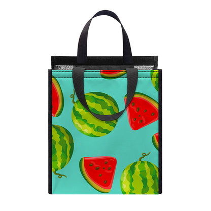 Blue Summer Watermelon Pattern Print Insulated Lunch Tote