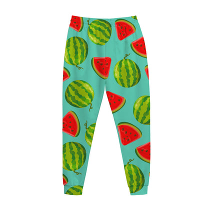 Blue Summer Watermelon Pattern Print Jogger Pants