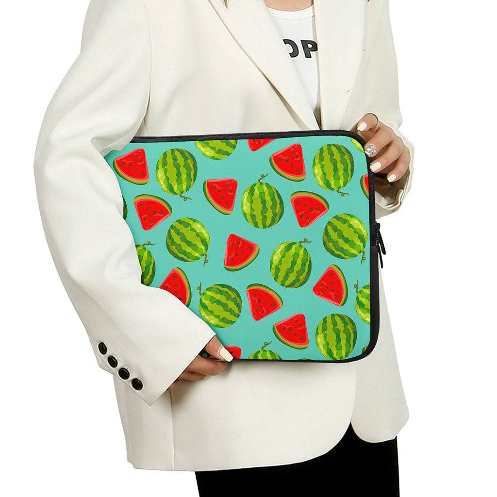 Blue Summer Watermelon Pattern Print Laptop Sleeve