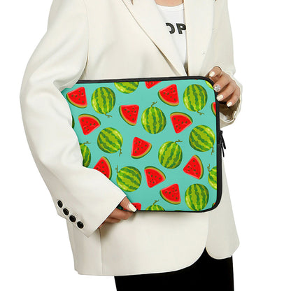 Blue Summer Watermelon Pattern Print Laptop Sleeve