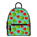 Blue Summer Watermelon Pattern Print Leather Backpack