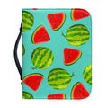 Blue Summer Watermelon Pattern Print Leather Bible Cover