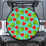 Blue Summer Watermelon Pattern Print Leather Spare Tire Cover