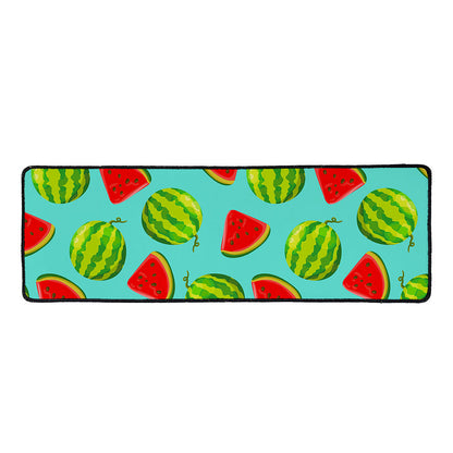 Blue Summer Watermelon Pattern Print Long Kitchen Mat
