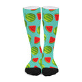 Blue Summer Watermelon Pattern Print Long Socks