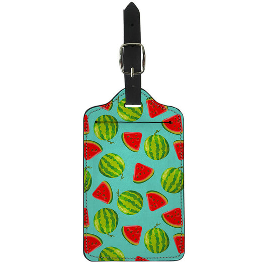 Blue Summer Watermelon Pattern Print Luggage Tag