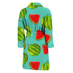 Blue Summer Watermelon Pattern Print Men's Bathrobe