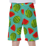 Blue Summer Watermelon Pattern Print Men's Beach Shorts