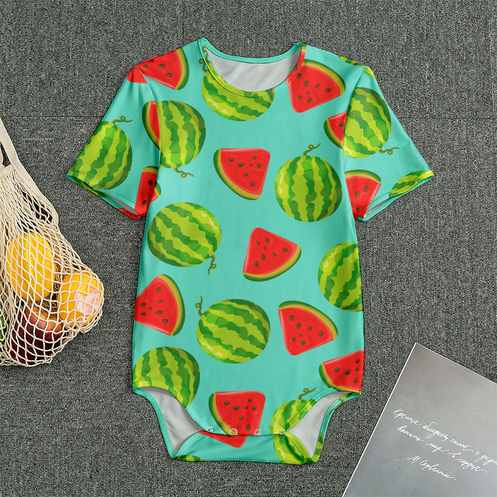 Blue Summer Watermelon Pattern Print Men's Bodysuit