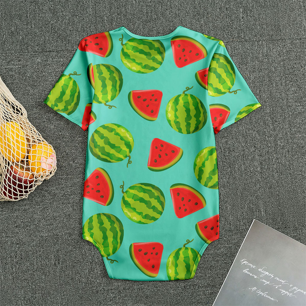 Blue Summer Watermelon Pattern Print Men's Bodysuit