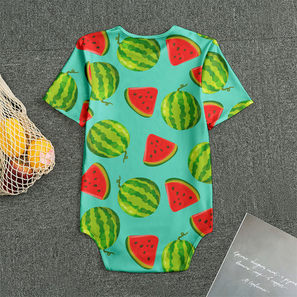 Blue Summer Watermelon Pattern Print Men's Bodysuit