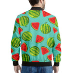 Blue Summer Watermelon Pattern Print Men's Bomber Jacket