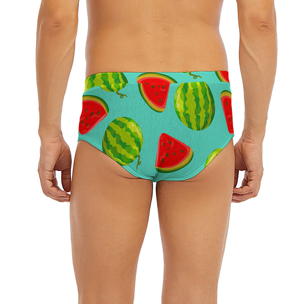 Blue Summer Watermelon Pattern Print Men's Briefs