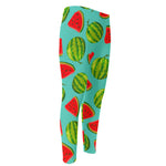 Blue Summer Watermelon Pattern Print Men's Compression Pants