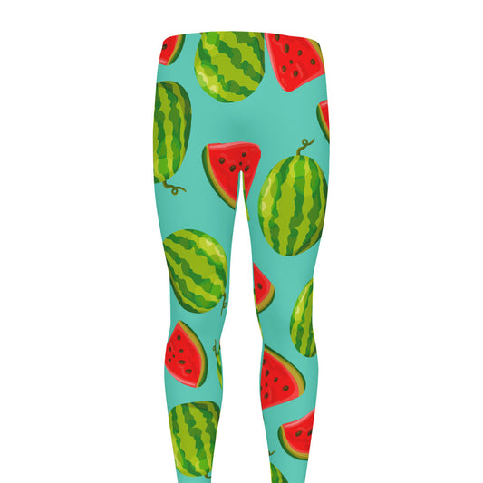 Blue Summer Watermelon Pattern Print Men's leggings