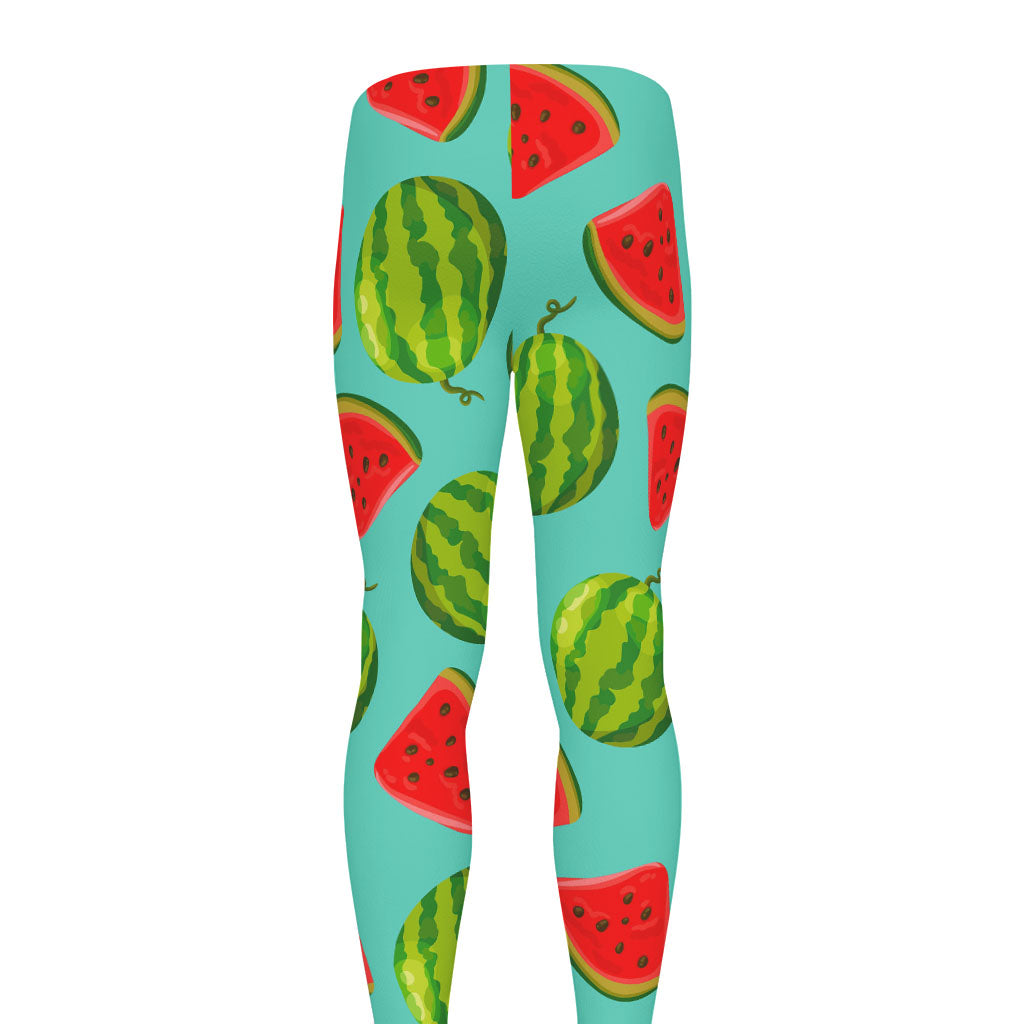 Blue Summer Watermelon Pattern Print Men's leggings