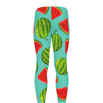 Blue Summer Watermelon Pattern Print Men's leggings