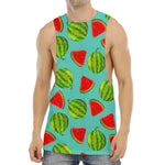 Blue Summer Watermelon Pattern Print Men's Muscle Tank Top