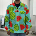 Blue Summer Watermelon Pattern Print Men's Shirt Jacket