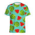 Blue Summer Watermelon Pattern Print Men's Athletic T-Shirt