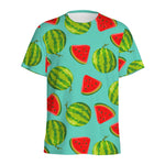 Blue Summer Watermelon Pattern Print Men's Sports T-Shirt