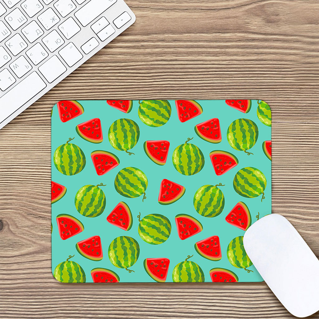 Blue Summer Watermelon Pattern Print Mouse Pad
