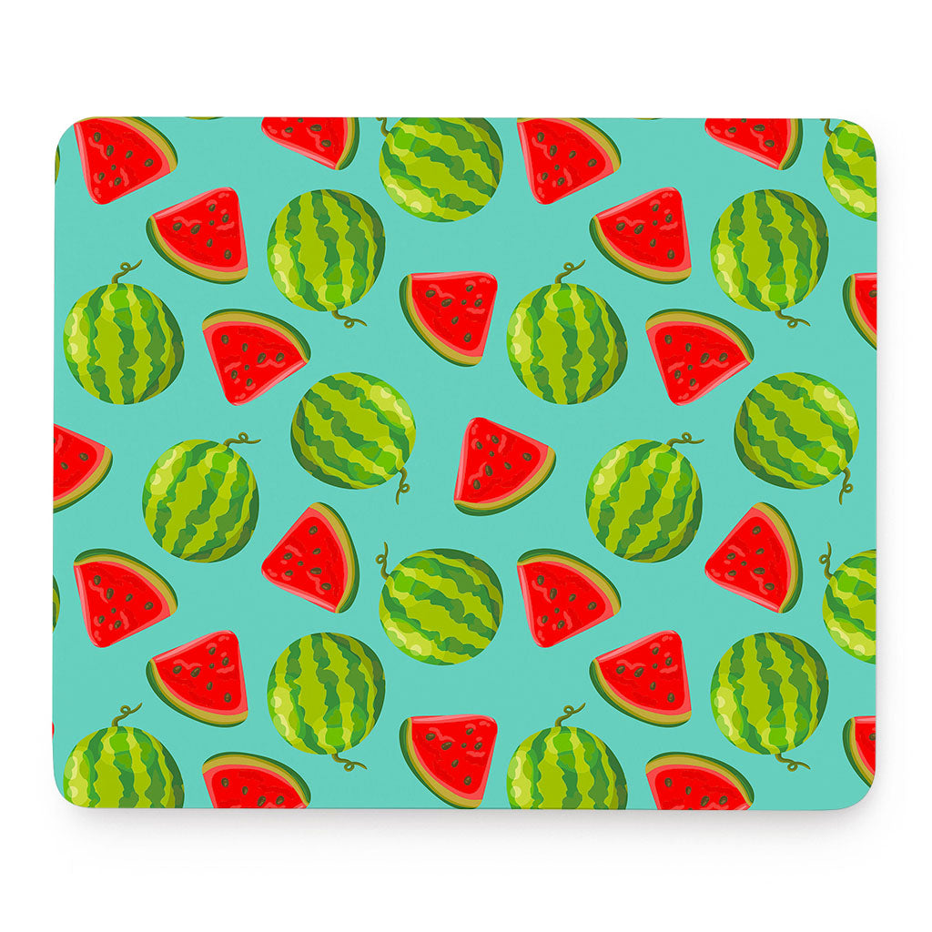 Blue Summer Watermelon Pattern Print Mouse Pad