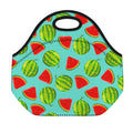 Blue Summer Watermelon Pattern Print Neoprene Lunch Bag