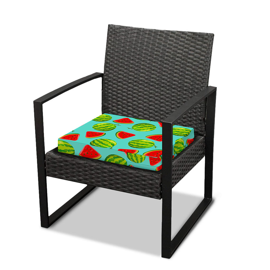 Blue Summer Watermelon Pattern Print Outdoor Seat Cushion Cover