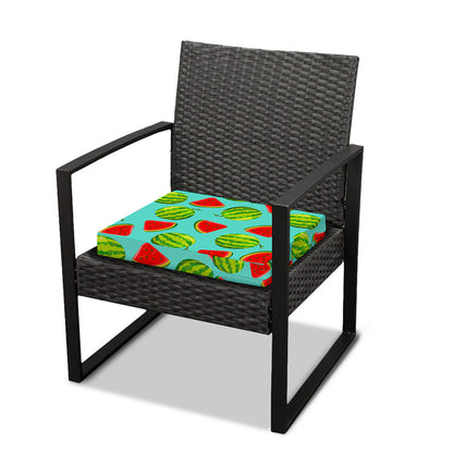 Blue Summer Watermelon Pattern Print Outdoor Seat Cushion Cover