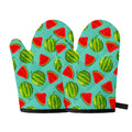 Blue Summer Watermelon Pattern Print Oven Mitts